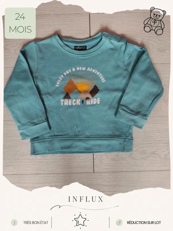 Sweat turquoise 🧸 Taille 24 mois 🧸 Influx